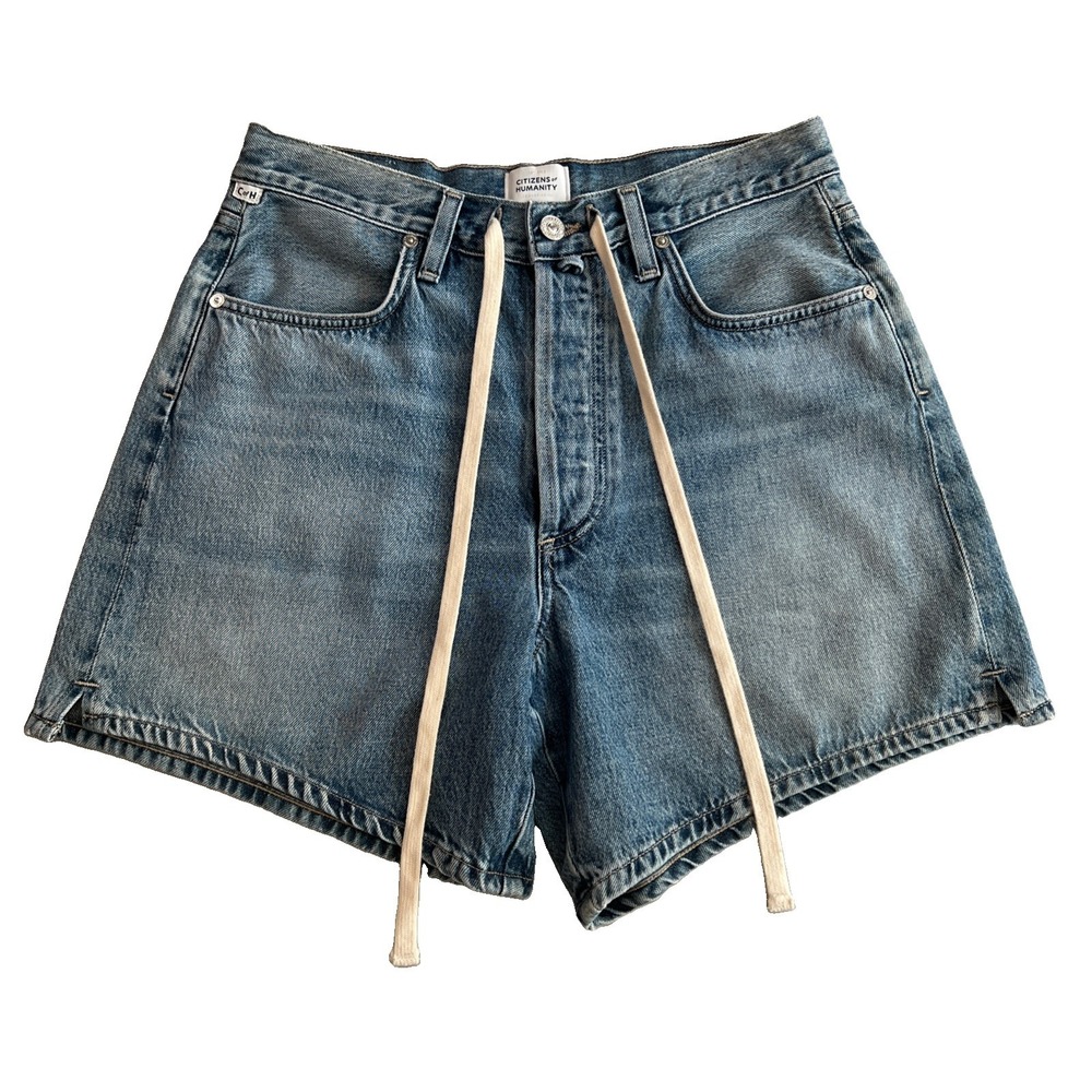 Citizens of Humanity Brynn Drawstring Shorts Meuse Blue Denim Size 27 NWOT